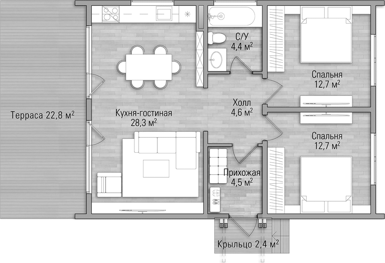 Купить квартиру в коттедже в новостройке 92 м², деревня Матвейково, в  Московской области, у метро Нахабино (D2)