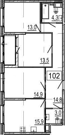 4Е-комнатная, 81.3 м²– 2