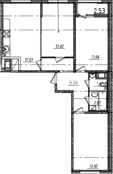 4Е-комнатная, 75.19 м²– 2