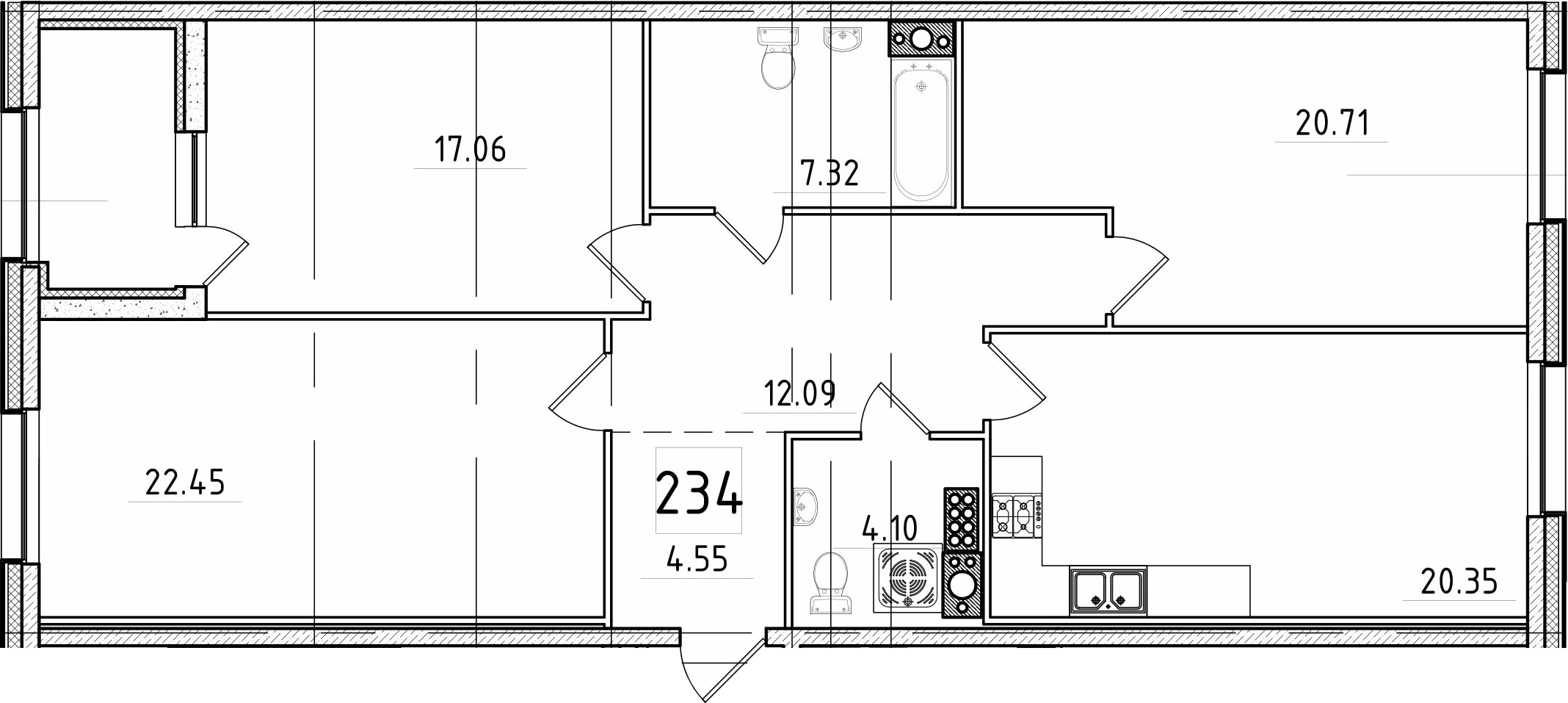 4Е-комнатная, 111.01 м²– 2