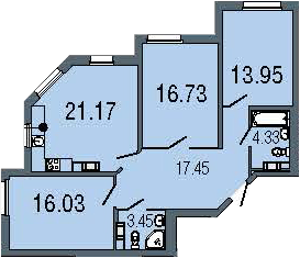 4Е-комнатная, 93.1 м²– 2