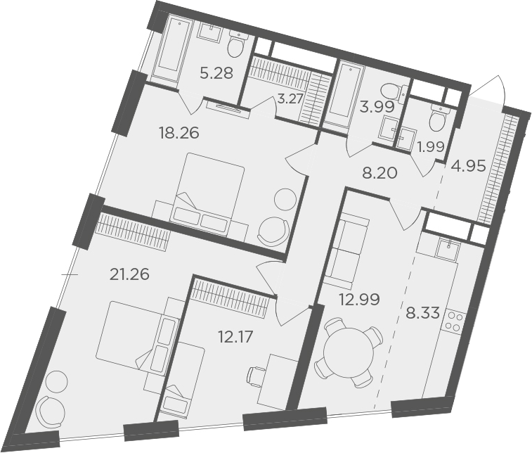 4Е-комнатная, 98.34 м²– 2