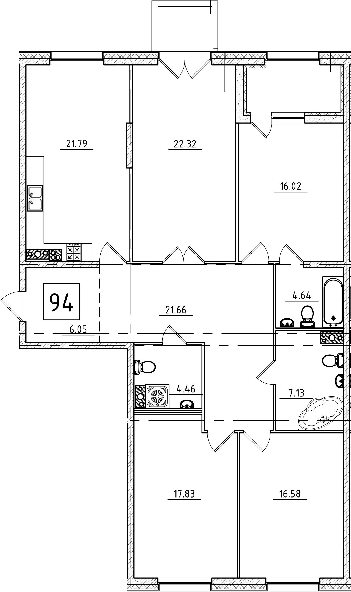 5Е-комнатная, 141.74 м²– 2