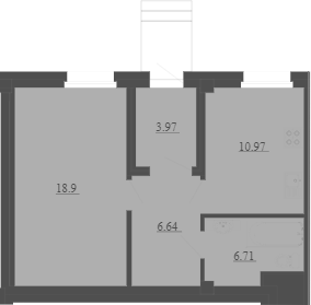 1-комнатная, 47.19 м²– 2