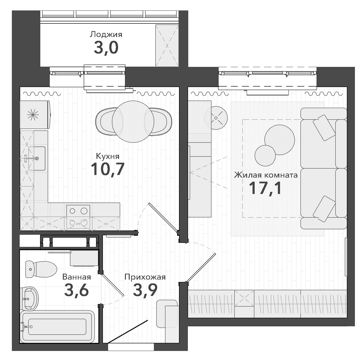 Купить 1-комнатную квартиру в новостройке 40.1 м², ул Краузе, в  Новосибирске, у метро Заельцовская