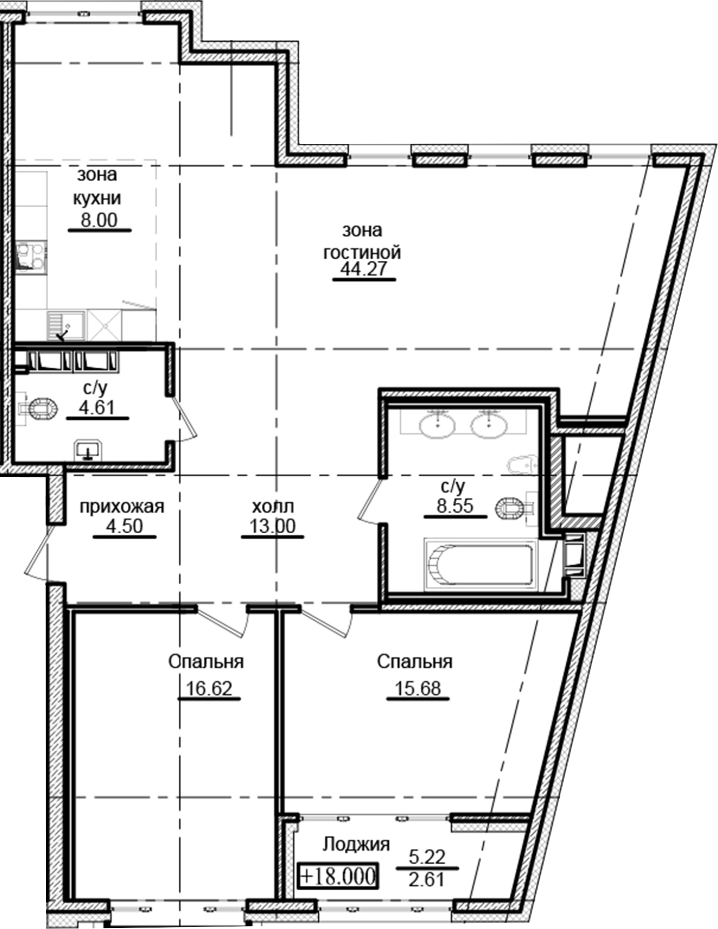 3Е-комнатная, 119.26 м²– 2