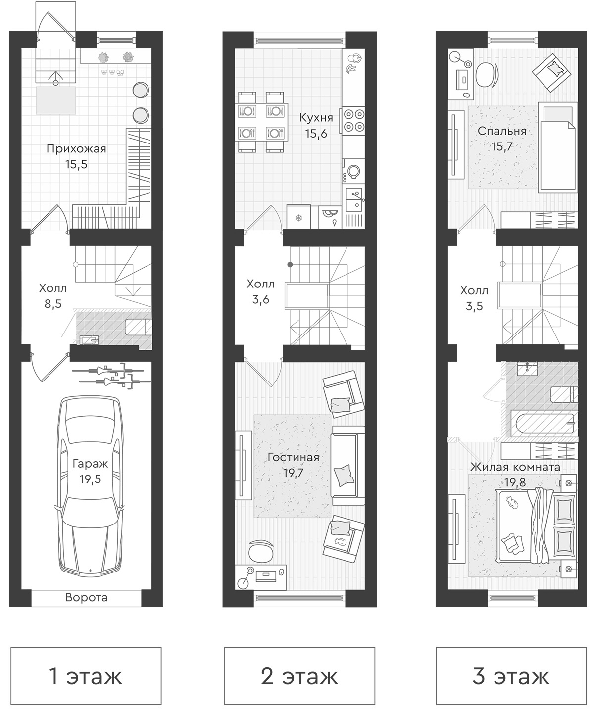 Купить квартиру в таунхаусе в новостройке 121.4 м², г Мурино, ул Садовая, в  Ленинградской области, у метро Девяткино