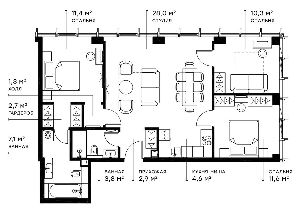 Купить 4-комнатную квартиру в новостройке 83.5 м², ул Хуторская 2-я, в  Москве, у метро Дмитровская (9л)