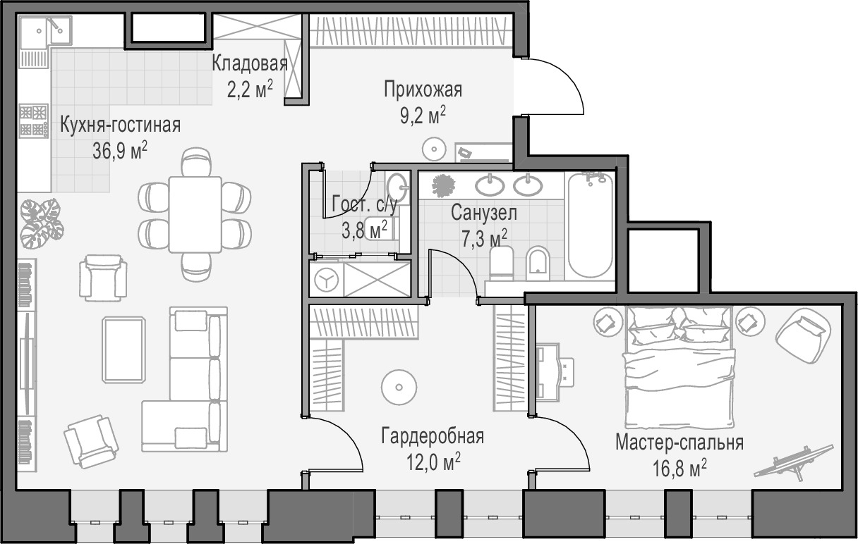 Купить 2-комнатную квартиру в новостройке 88.1 м², Потаповский пер, в  Москве, у метро Чистые пруды