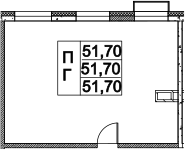 Свободная планировка, 51.7 м²– 2
