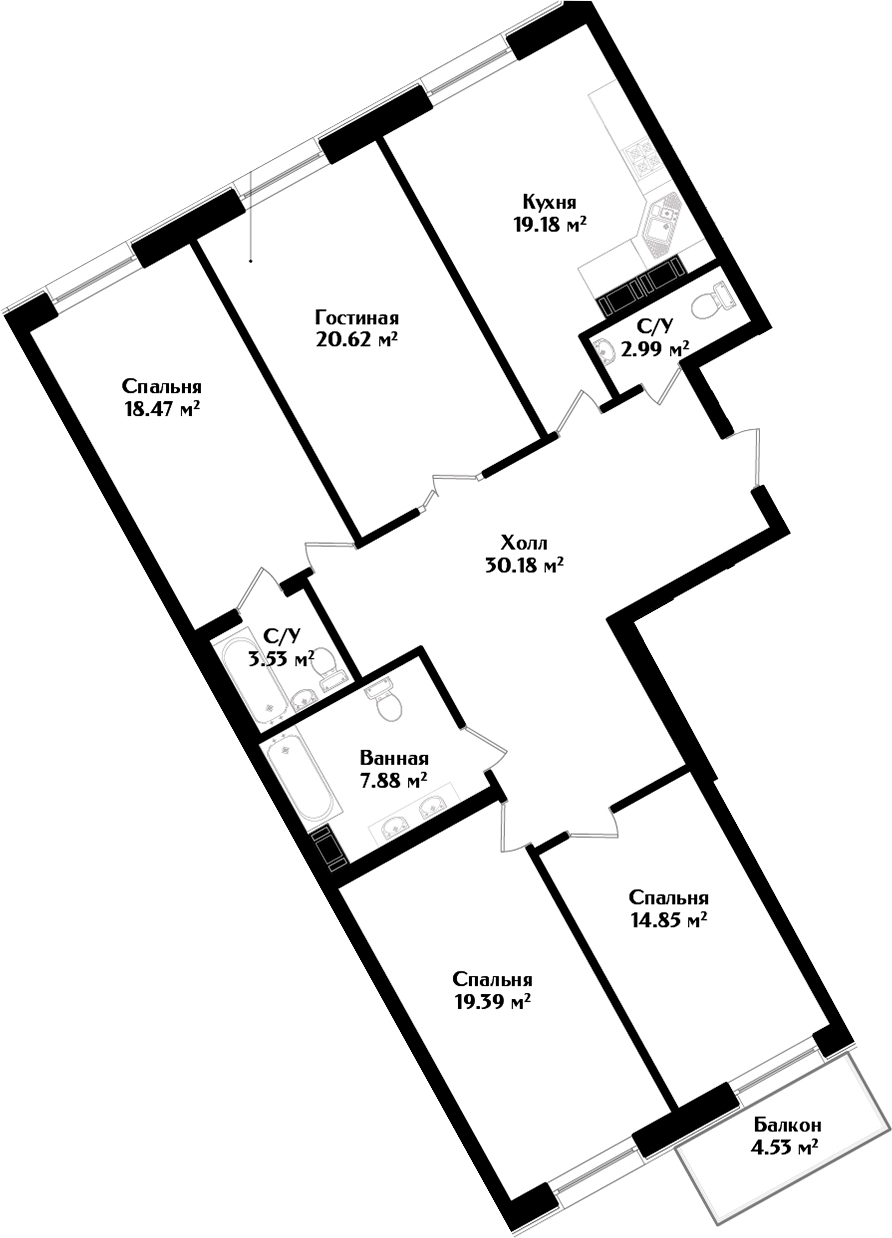 5Е-комнатная, 138.45 м²– 2