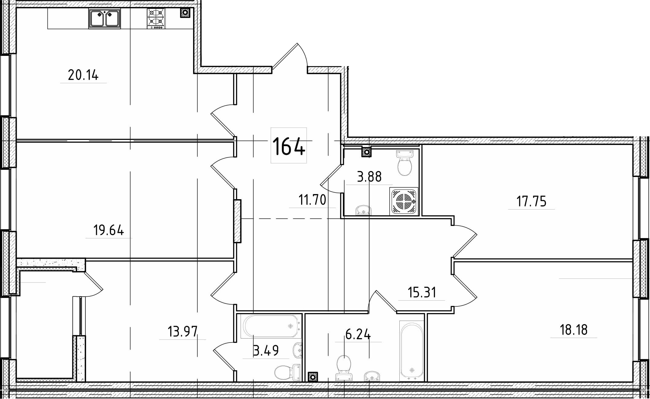 5Е-комнатная, 132.66 м²– 2