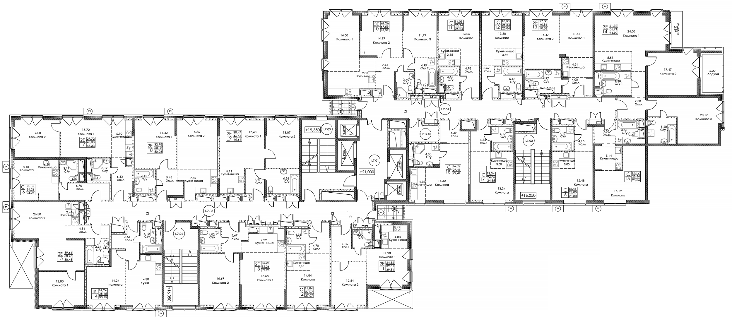 Купить 3-комнатную квартиру в новостройке 67.59 м², ул Потешная, в Москве,  у метро Преображенская площадь (1л)