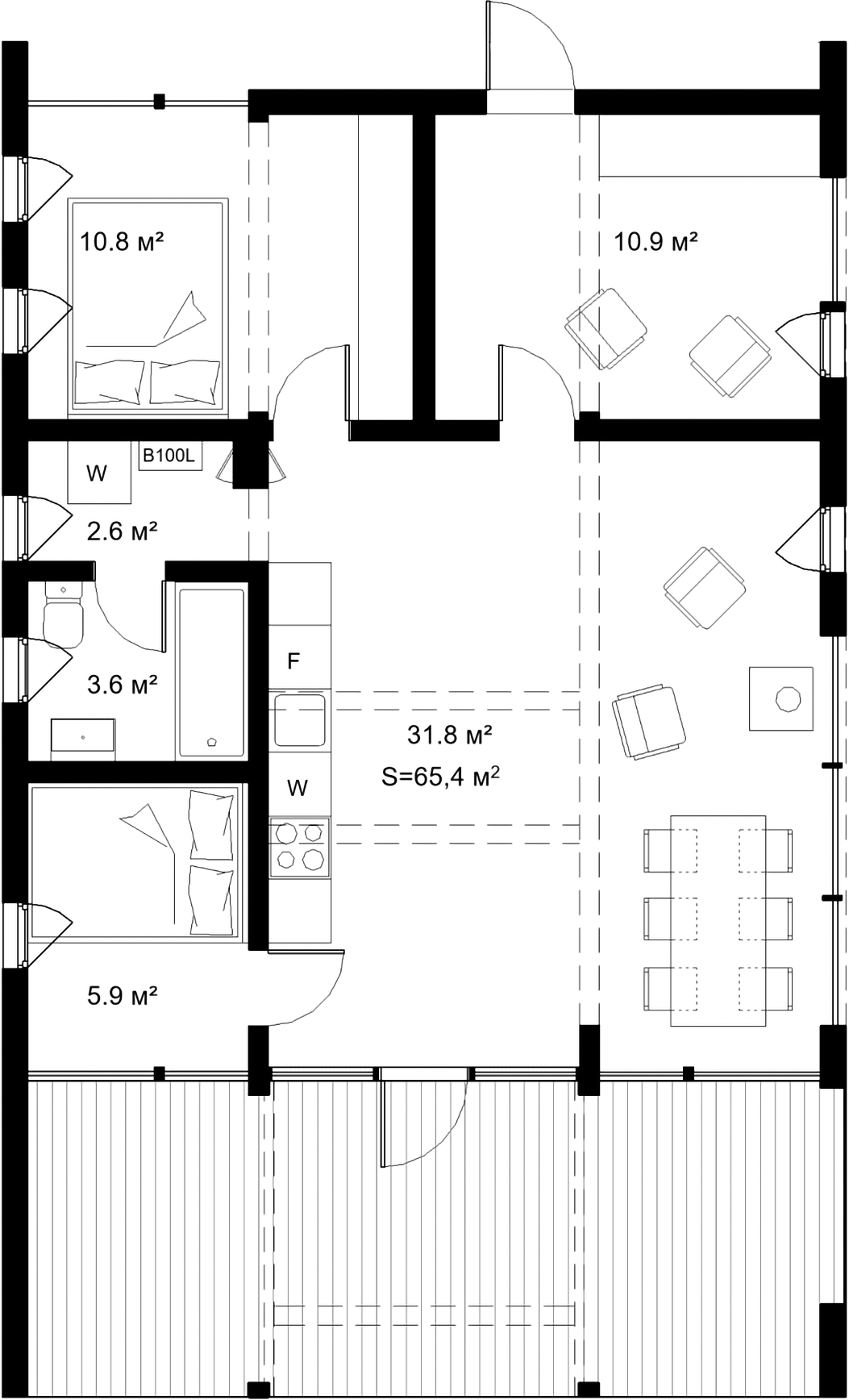 Купить квартиру в коттедже в новостройке 65.4 м², деревня Рождествено, в  Московской области, у метро Нахабино (D2)