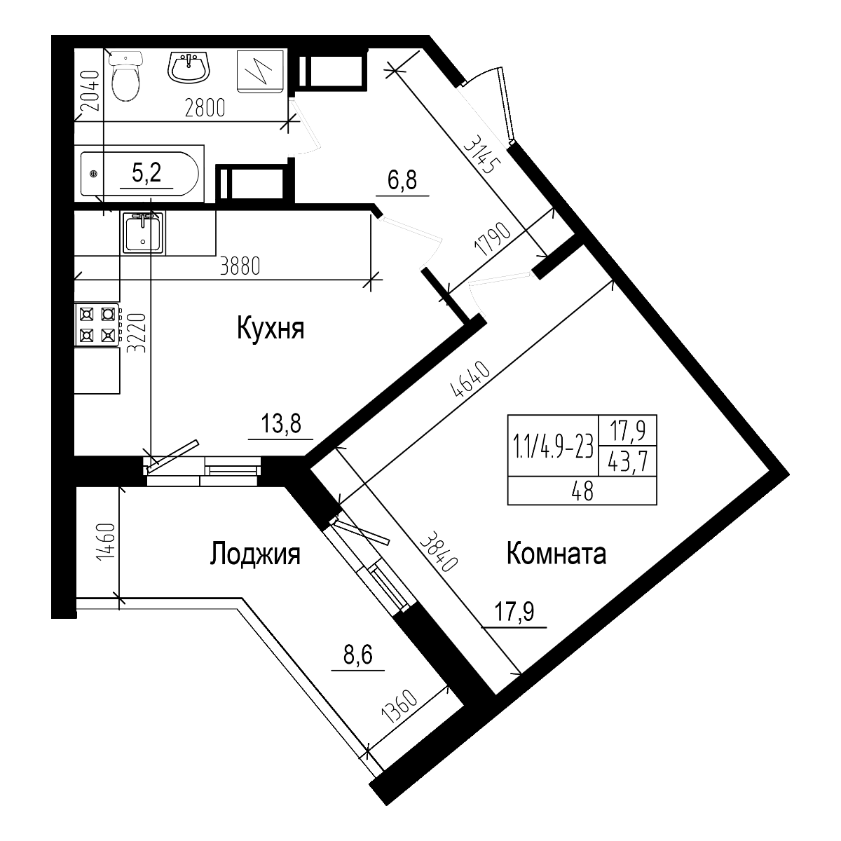 Купить 1-комнатную квартиру в новостройке 48 м², поселок Парголово,  Ольгинская дорога, в Санкт-Петербурге, у метро Парнас