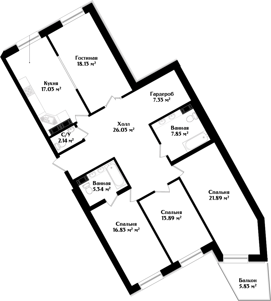 5Е-комнатная, 138.21 м²– 2