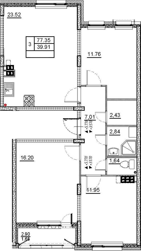 4Е-комнатная, 79 м²– 2