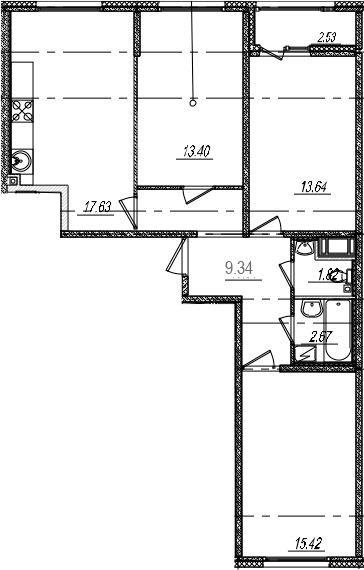 4Е-комнатная, 75.18 м²– 2