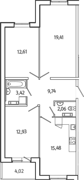 4Е-комнатная, 77.66 м²– 2