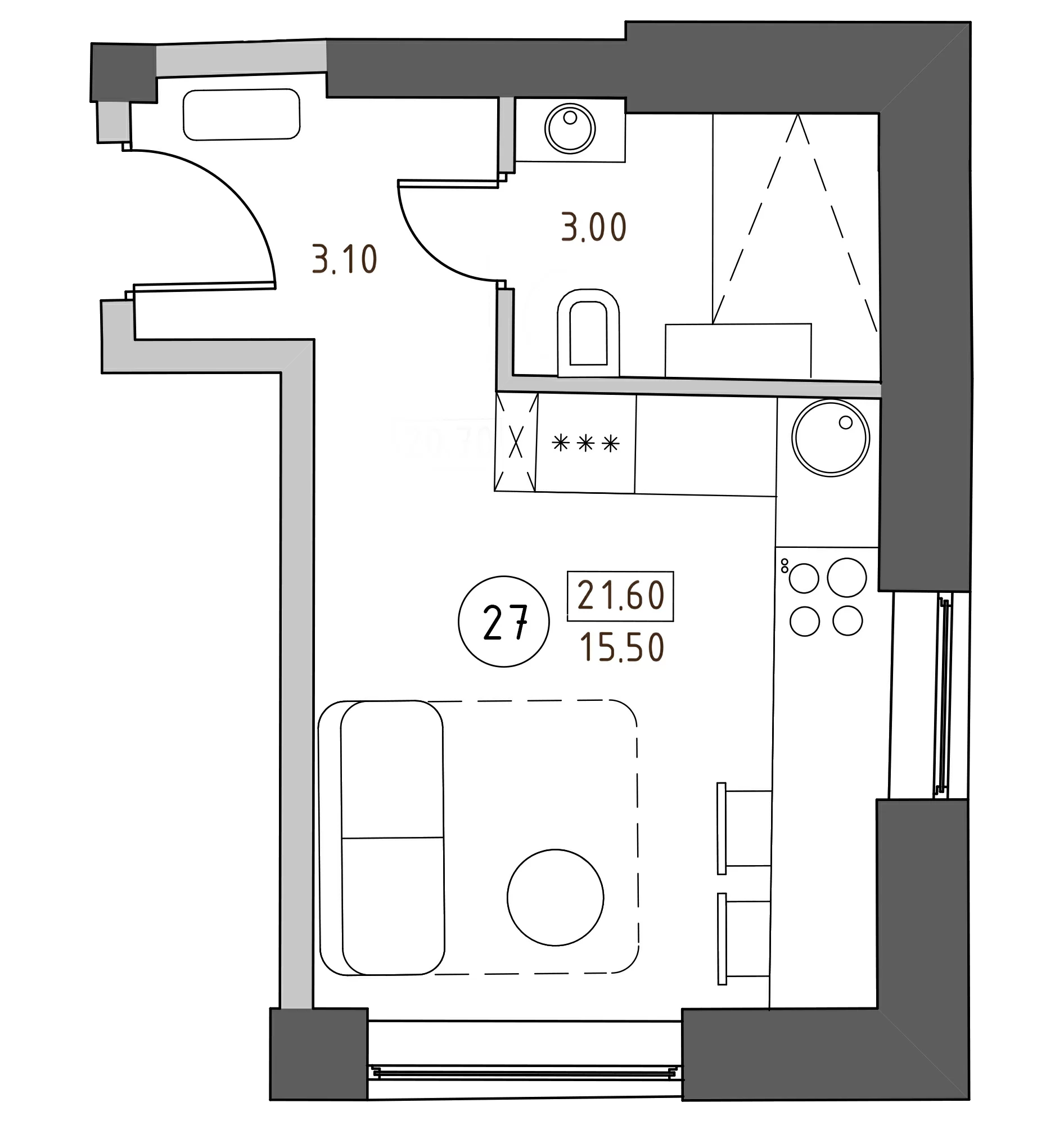 Купить студию в новостройке 20.4 м², ул Швецова, в Санкт-Петербурге, у  метро Нарвская