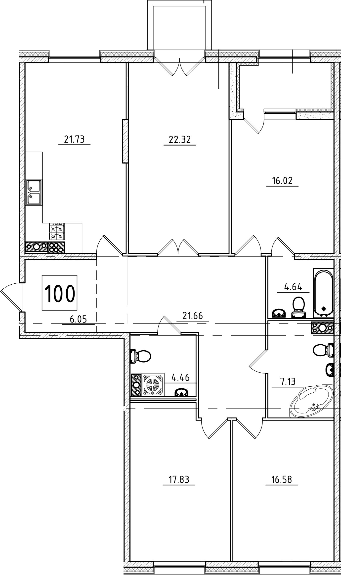 5Е-комнатная, 141.68 м²– 2