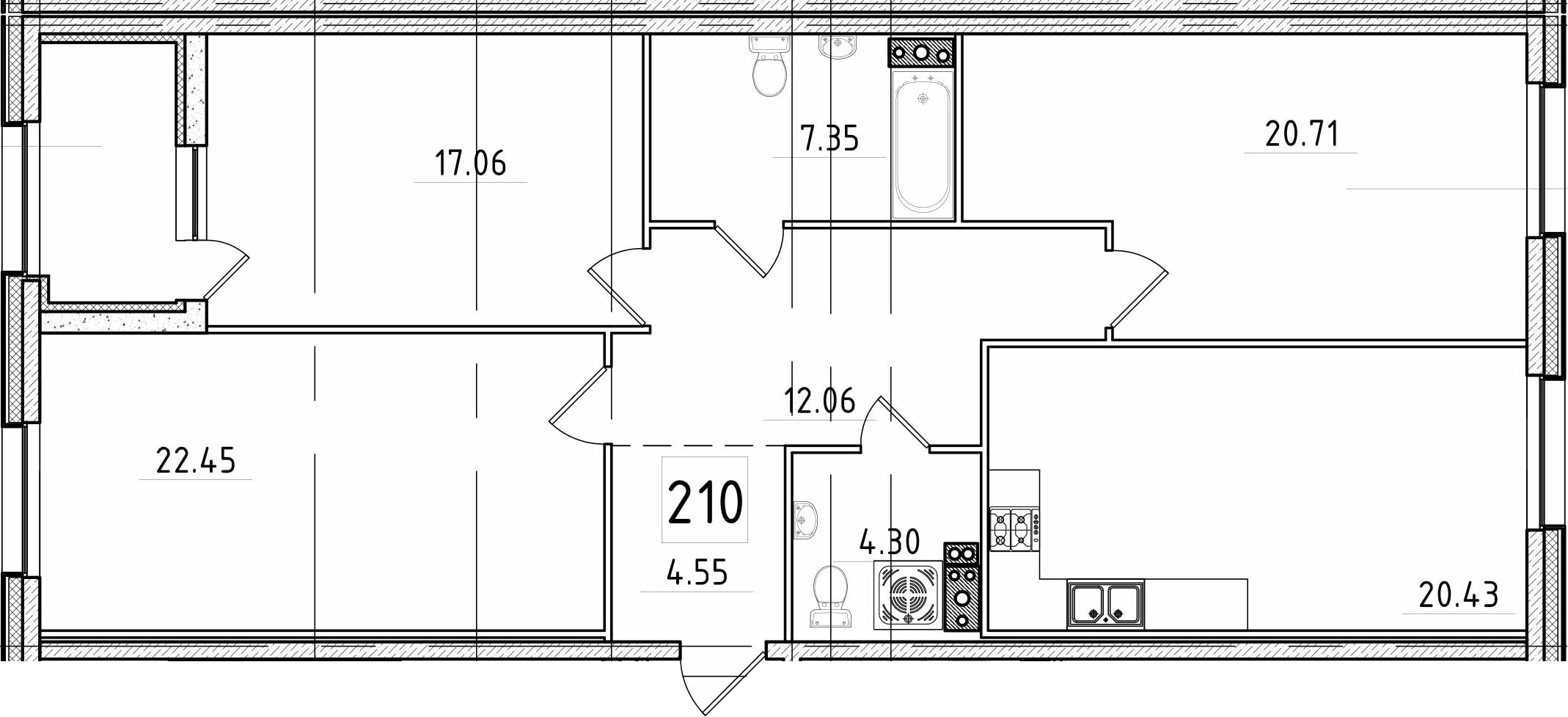 4Е-комнатная, 111.29 м²– 2