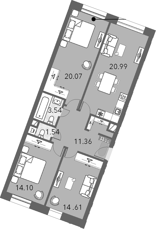 4Е-комнатная, 86.21 м²– 2