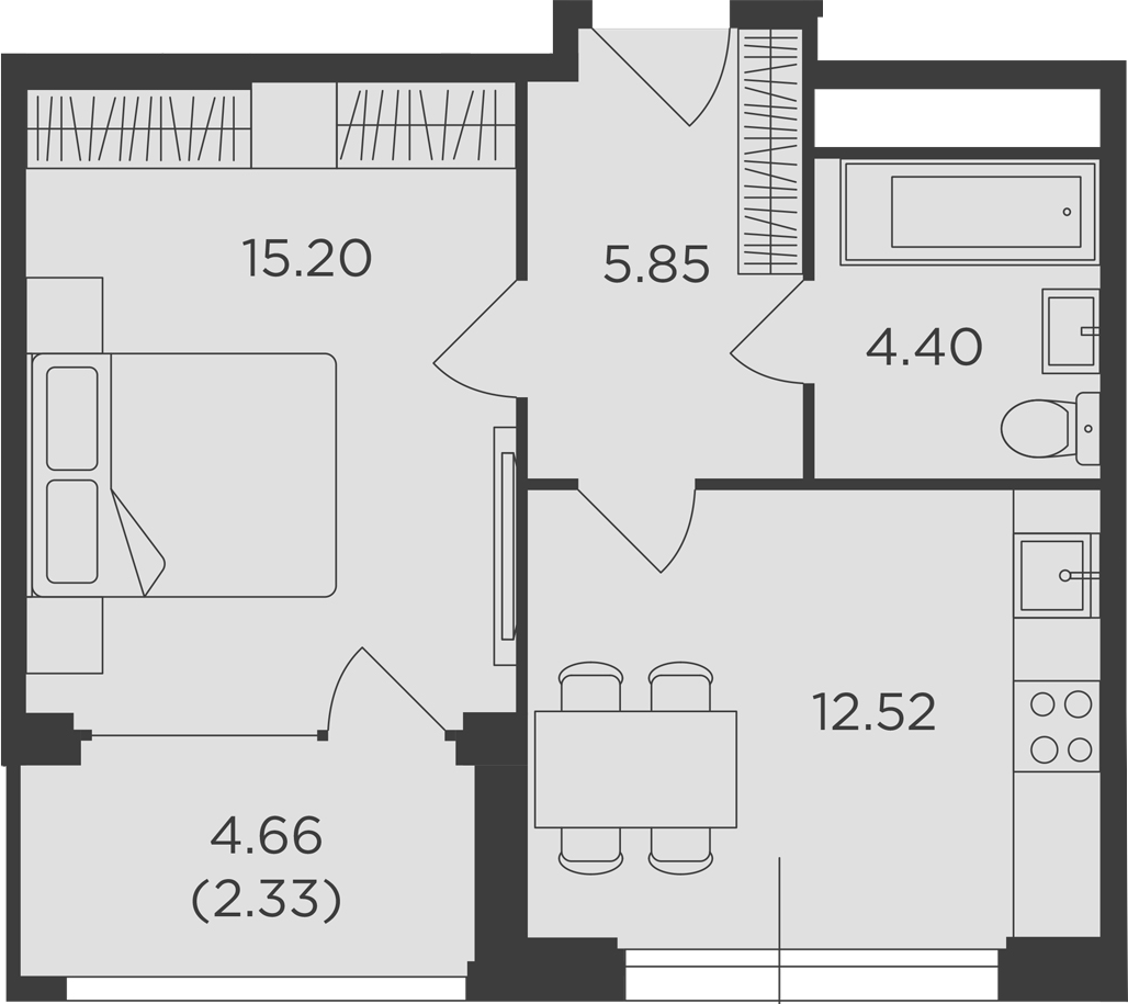 Купить 1-комнатную квартиру в новостройке 40.3 м², Крутицкая наб, в Москве,  у метро Автозаводская (2л)