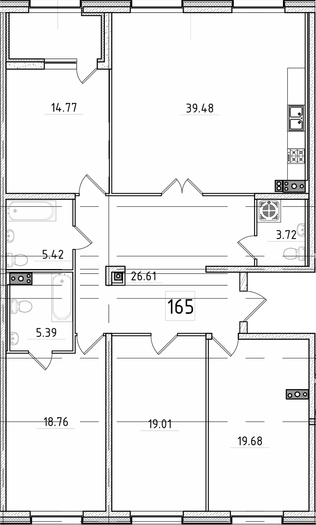 5Е-комнатная, 155.29 м²– 2