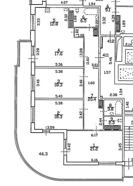 4Е-комнатная, 144.35 м²– 2