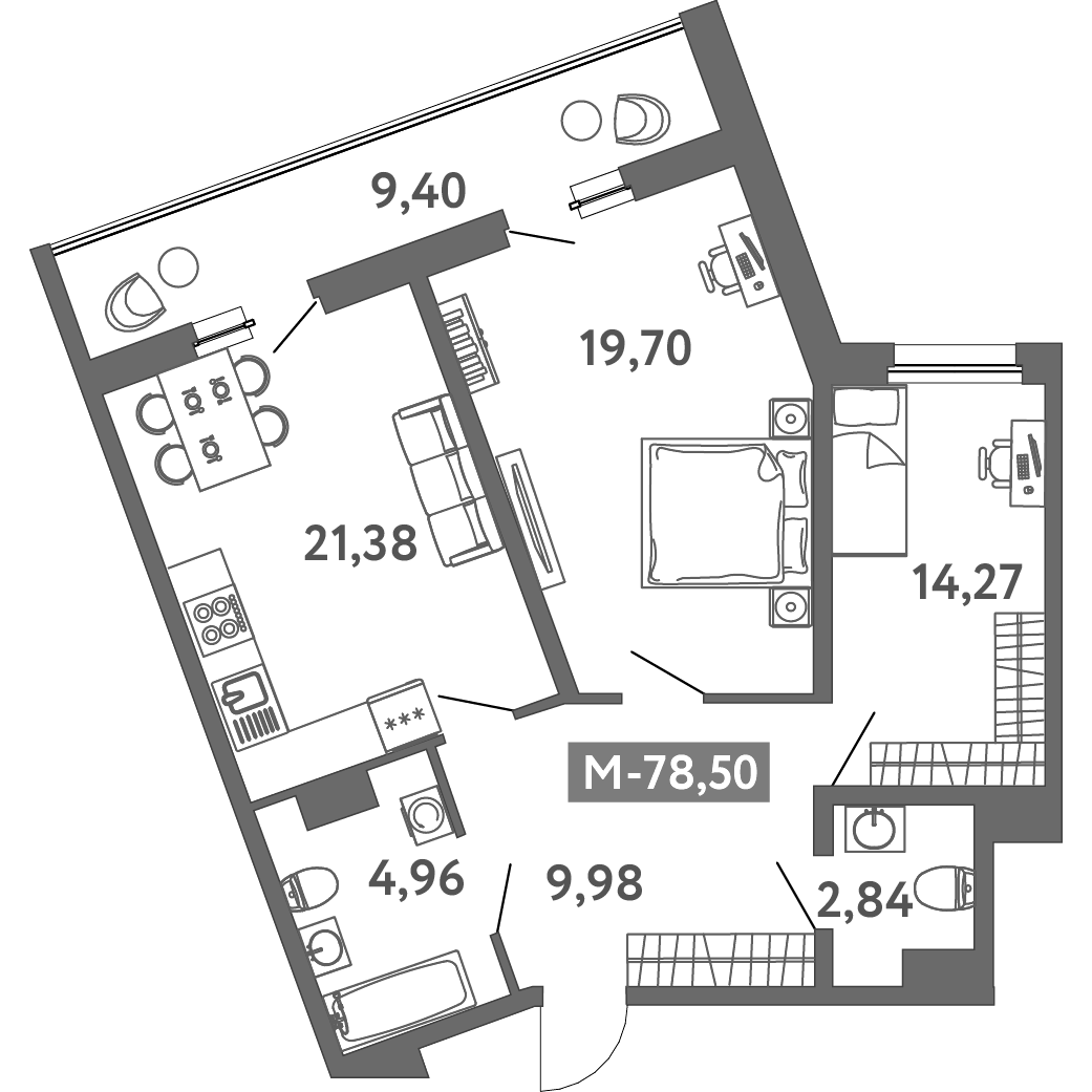 Купить 3-комнатную квартиру в новостройке 77.2 м², берег Невской губы, в  Санкт-Петербурге, у метро Приморская