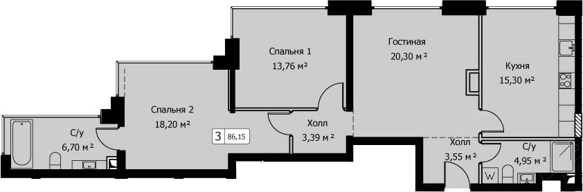 4Е-к.кв, 86.15 м²