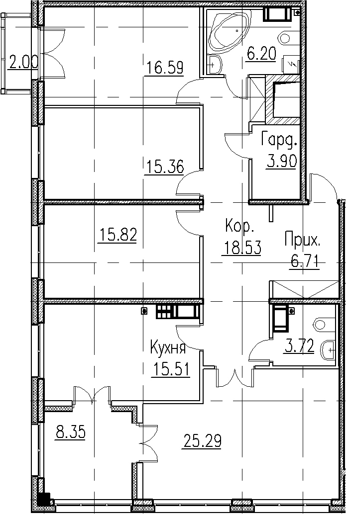 5Е-комнатная, 127.63 м²– 2