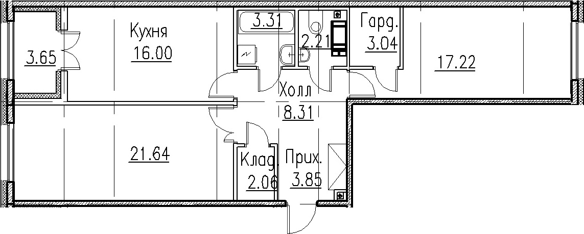3Е-комнатная, 77.64 м²– 2