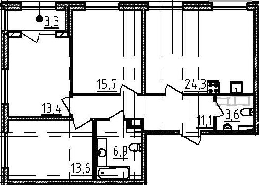 4Е-комнатная, 90.3 м²– 2