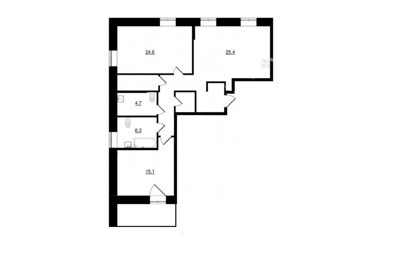 3Е-комнатная, 88.2 м²– 2