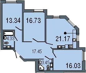 4Е-комнатная, 92.5 м²– 2