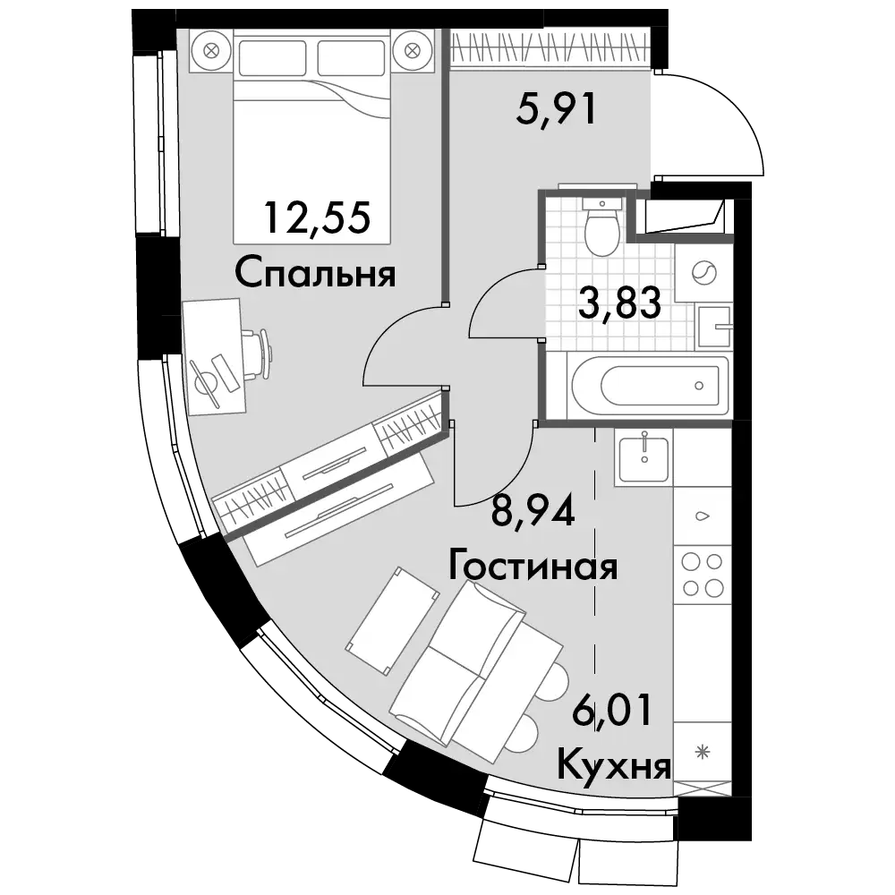 Купить 2-комнатную квартиру в новостройке 37.33 м², поселение Московский, деревня  Говорово, в Москве, у метро Говорово