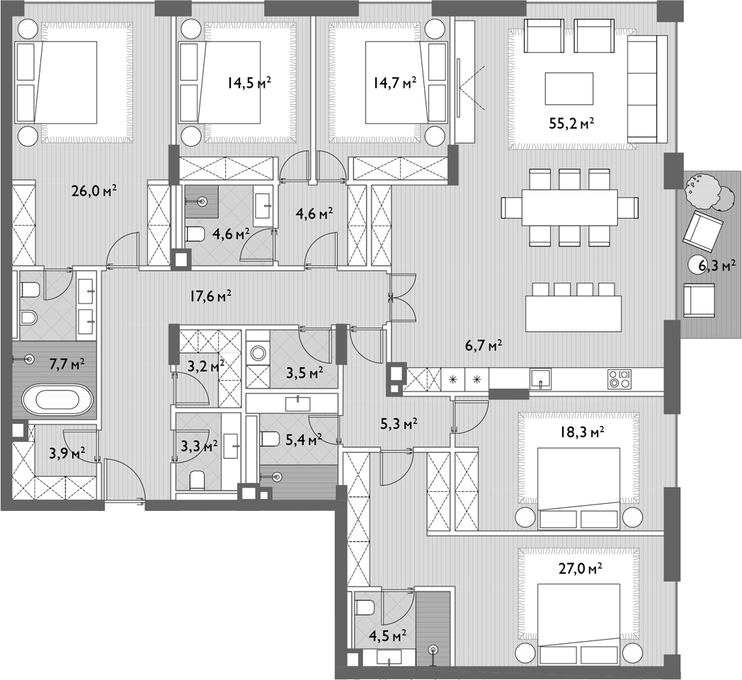 Купить 5-комнатную квартиру в новостройке 233 м², ул. Мосфильмовская, в  Москве, у метро Ломоносовский проспект