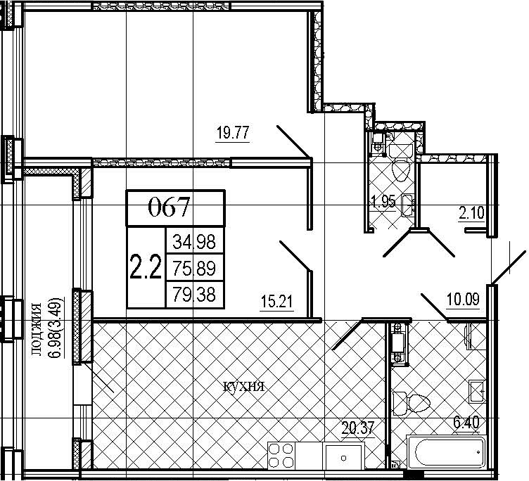 3Е-комнатная, 79.38 м²– 2