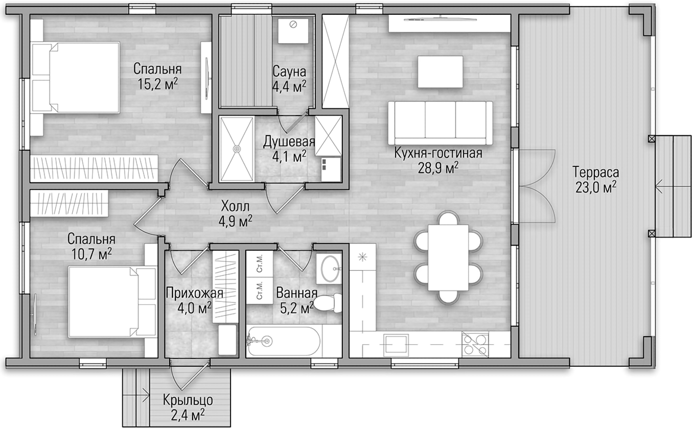 Купить квартиру в коттедже в новостройке 102 м², деревня Матвейково, в  Московской области, у метро Нахабино (D2)