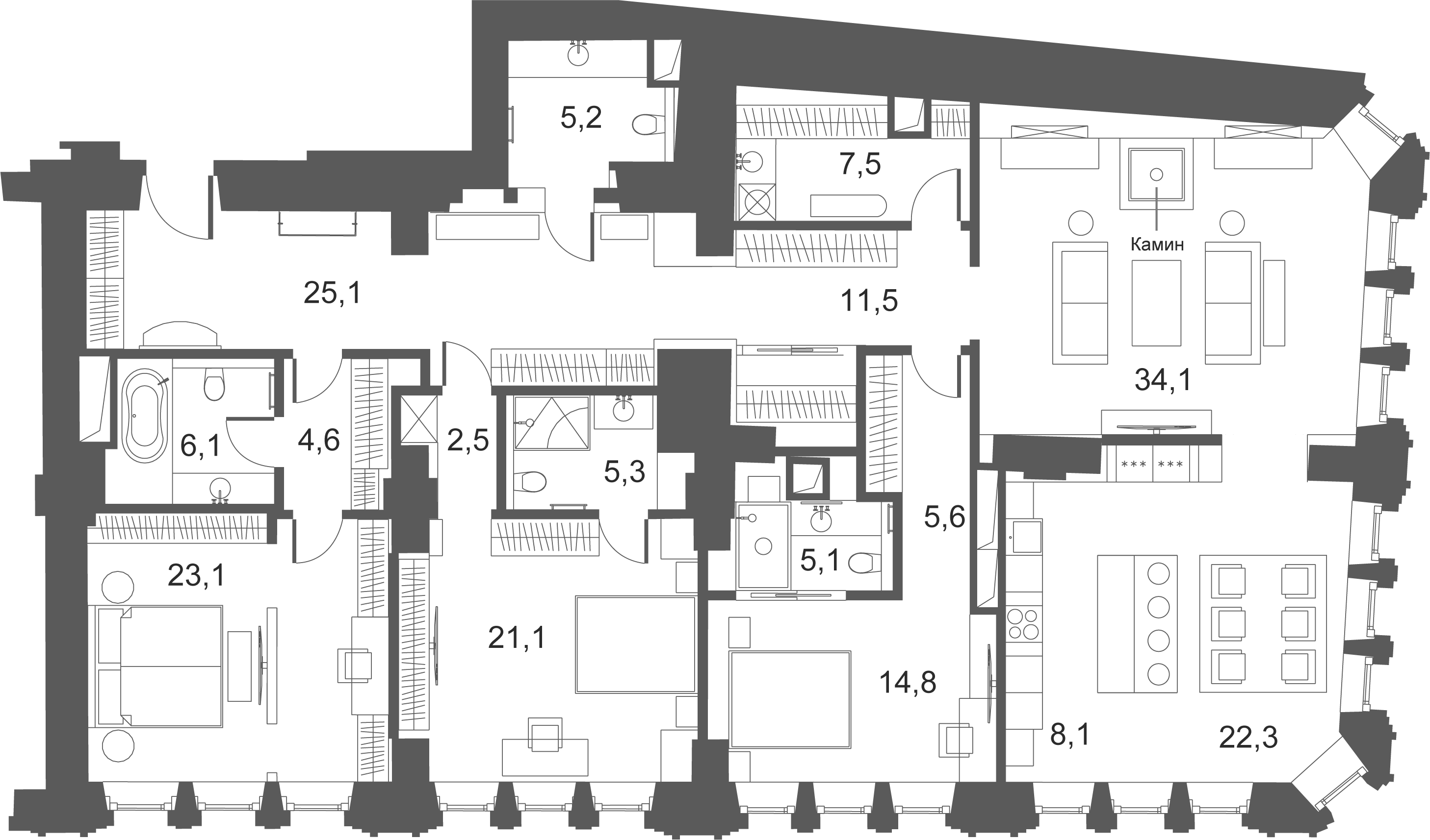 Купить 5-комнатную квартиру в новостройке 202 м², ул Ильинка, в Москве, у  метро Площадь Революции