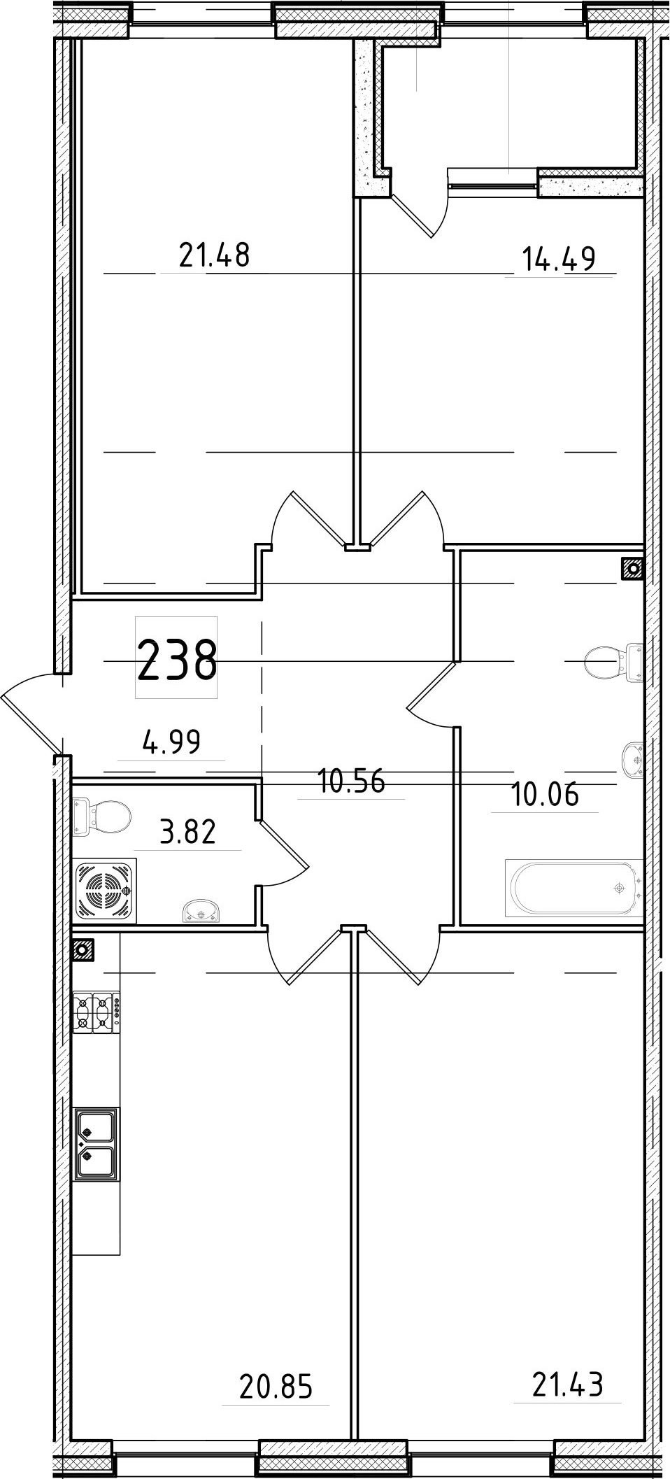 4Е-комнатная, 110.09 м²– 2