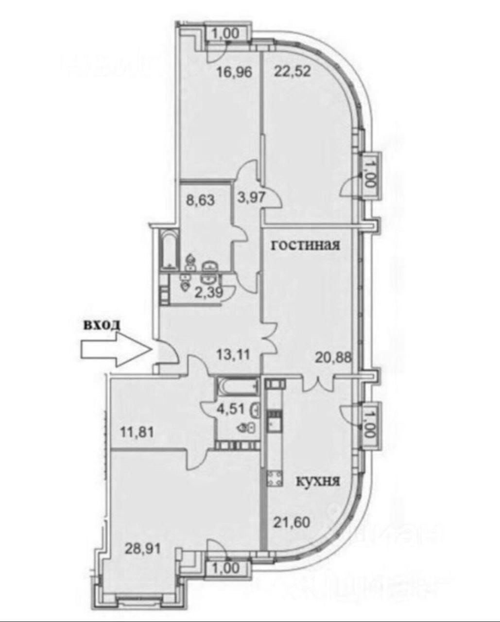 5Е-комнатная, 157.6 м²– 2