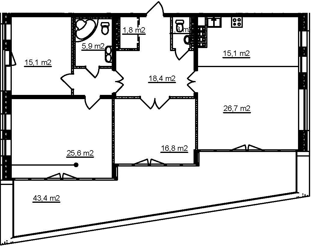 4Е-комнатная, 124.9 м²– 2