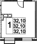Свободная планировка, 32.1 м²– 2