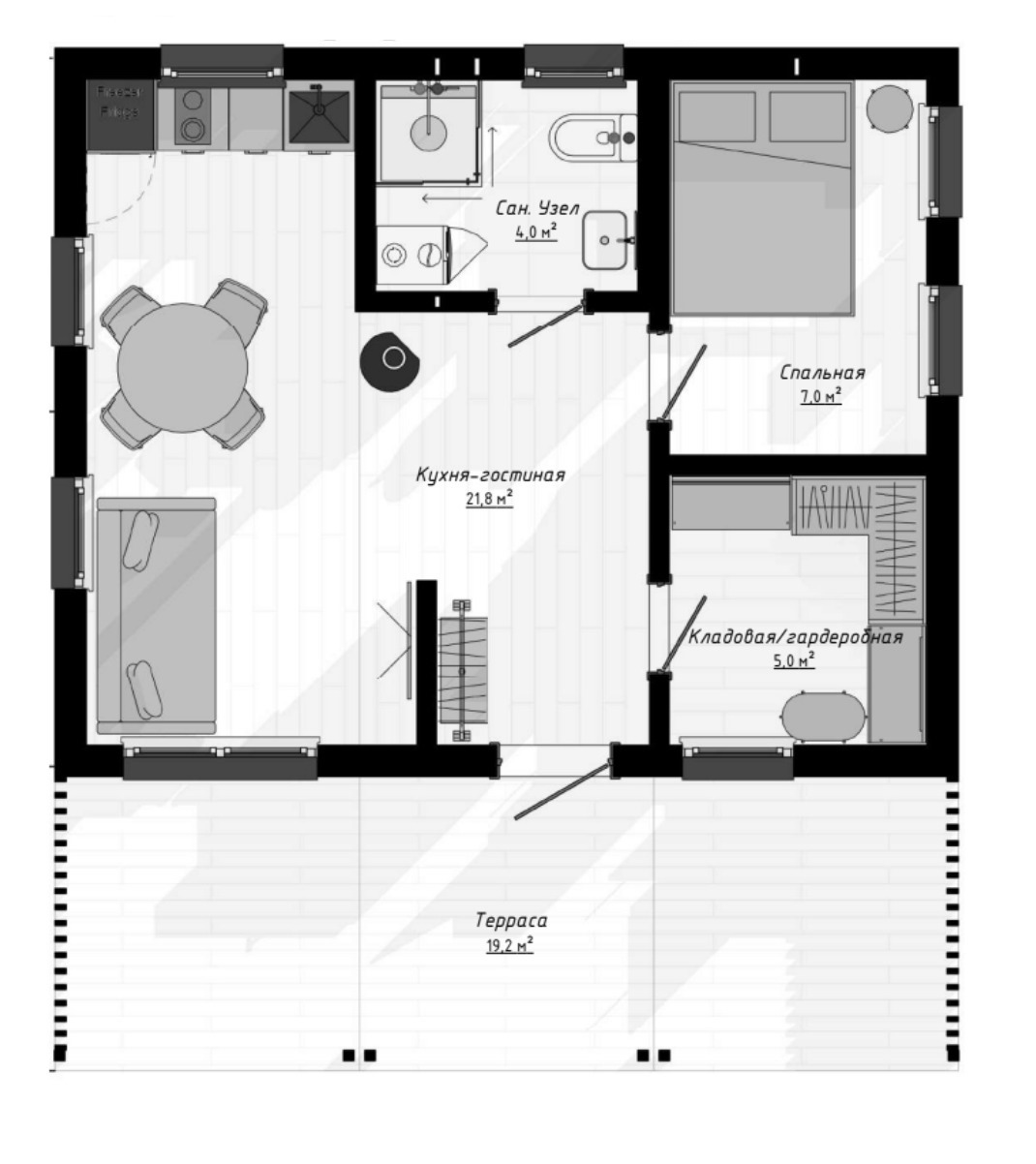 Купить квартиру в коттедже в новостройке 57 м², деревня Пустынка, в  Ленинградской области, у метро Рыбацкое