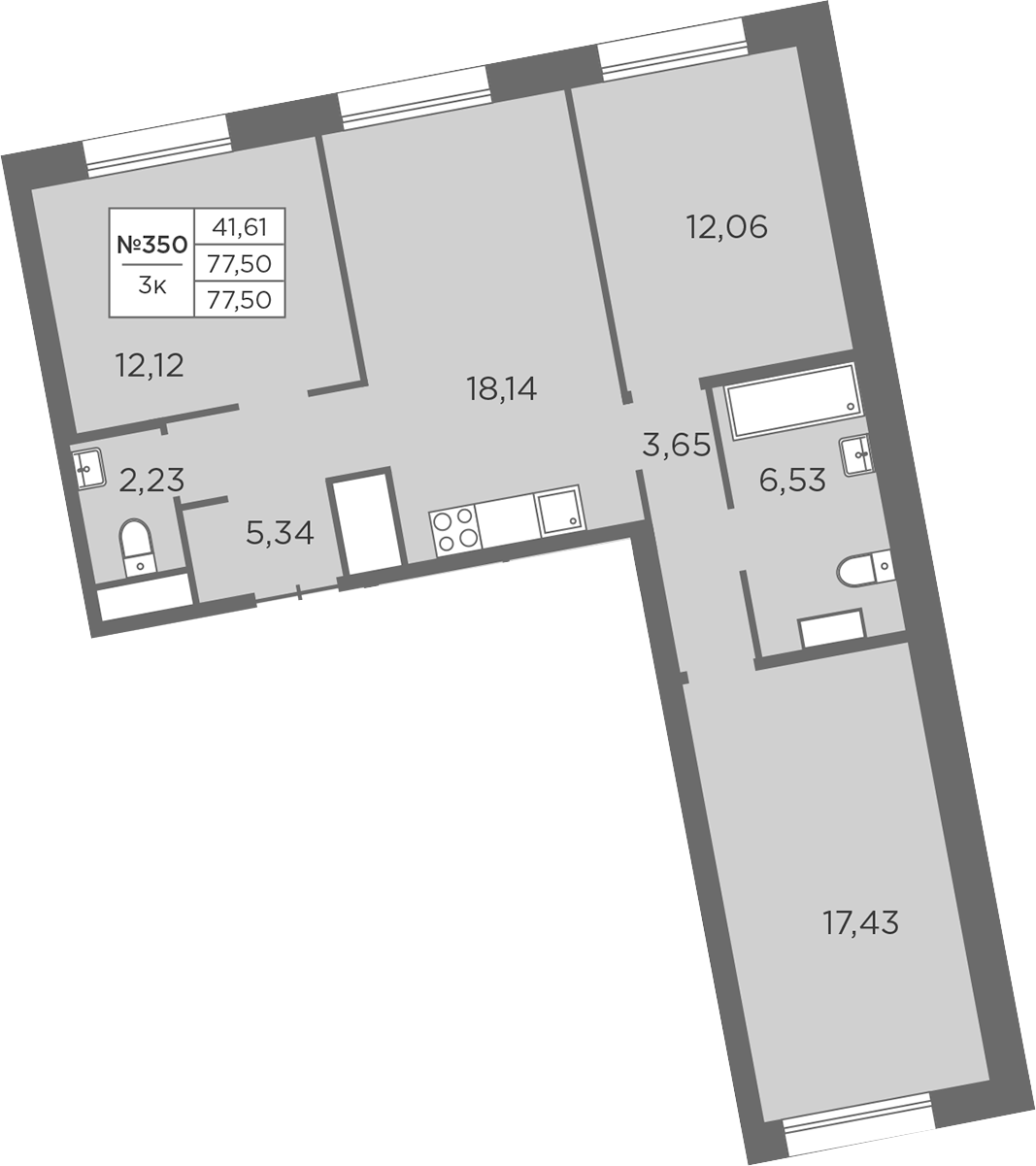 Купить 4-комнатную квартиру в новостройке 101.3 м², наб Реки Карповки, в  Санкт-Петербурге, у метро Петроградская