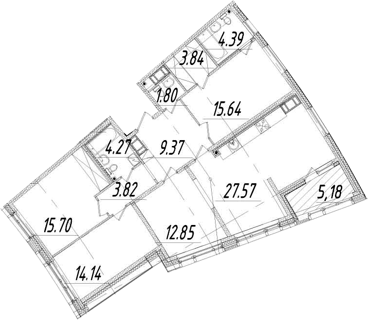 5Е-комнатная, 115.98 м²– 2