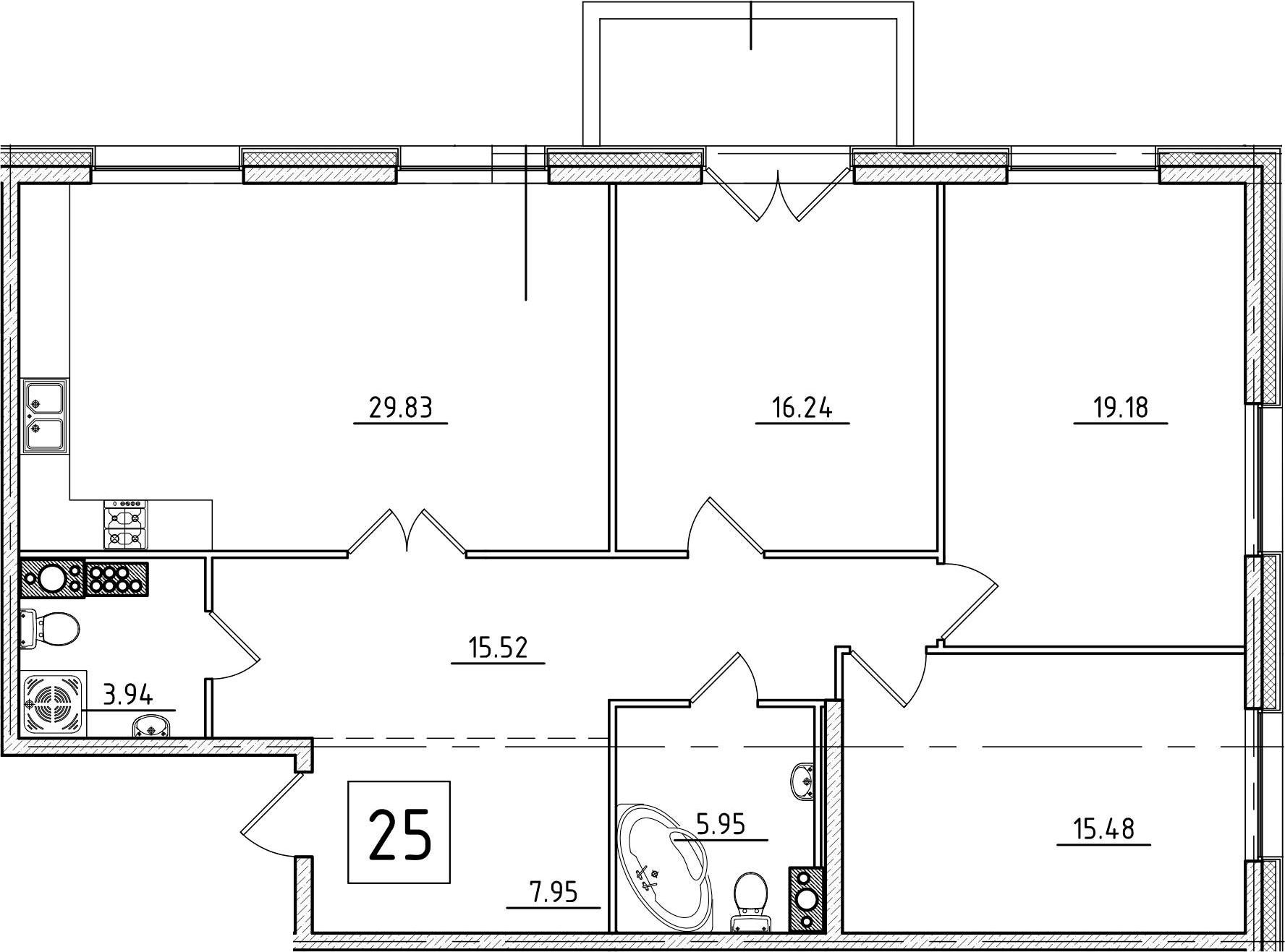 4Е-комнатная, 115.66 м²– 2
